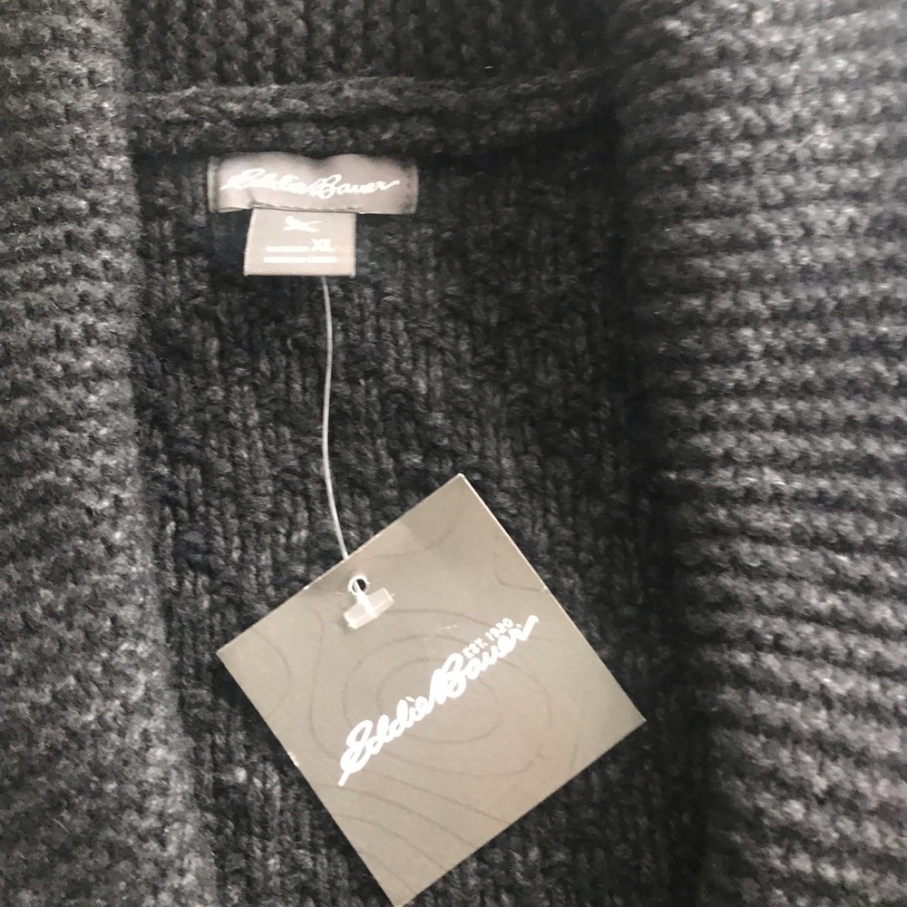 Eddie Bauer Heather grey shawl collar cardigan xl - Picture 6 of 8
